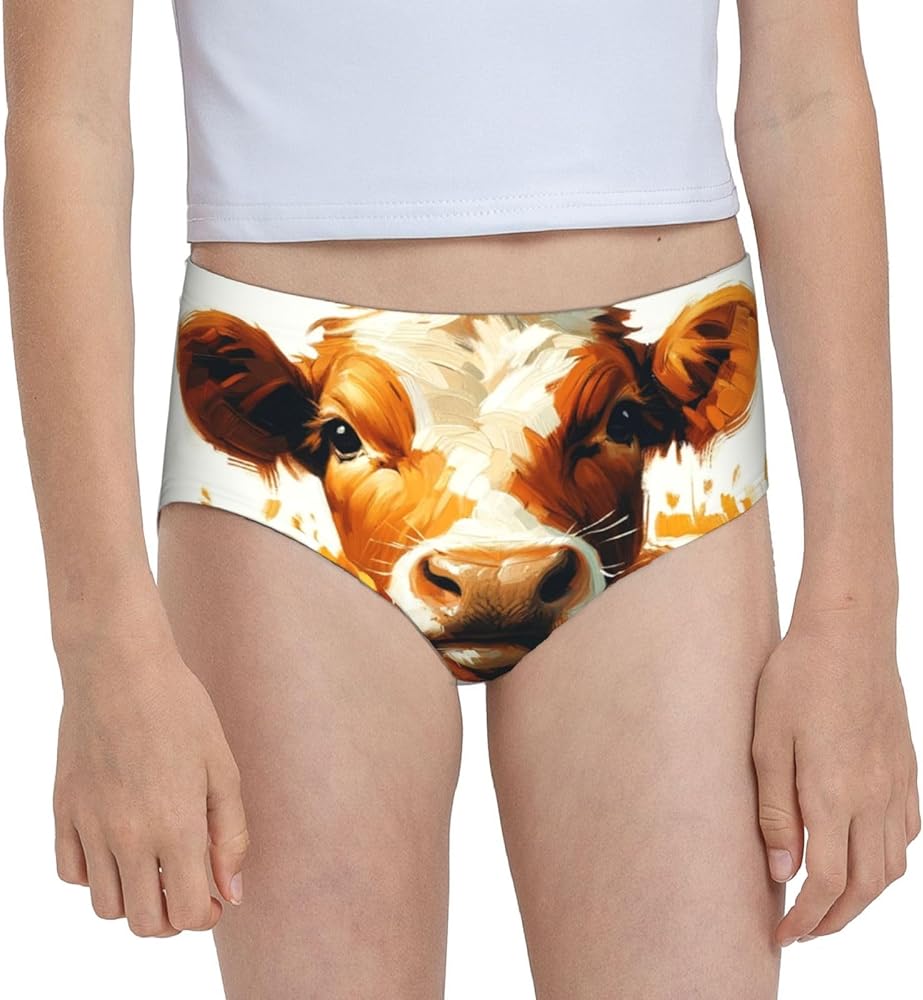 Augenstern Cotton Underwear Farm-Cow-Sunflower Girls'Briefs Soft Underpants