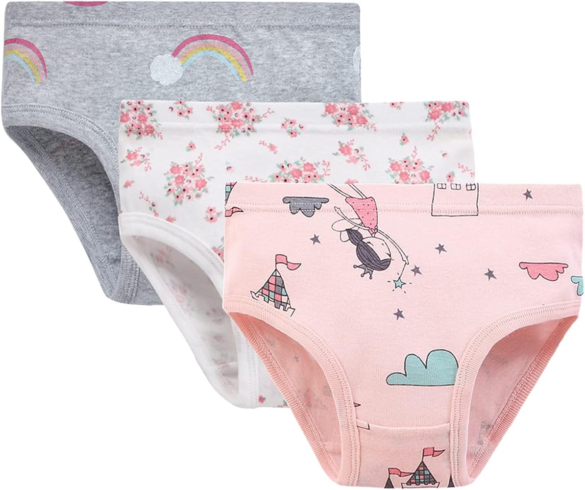 Kids Children Girls Underwear Cute Print Briefs Shorts Cotton Underpants Trunks 3PCS Baby Summer Panties