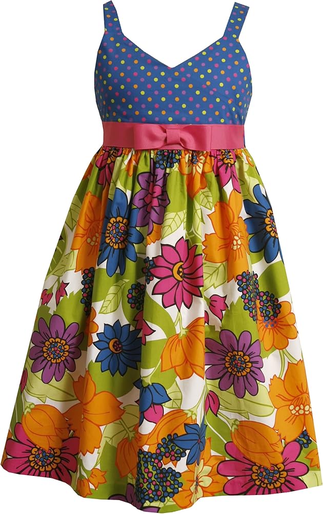 Bonnie Jean Big Girls' Mixed Print Sundress