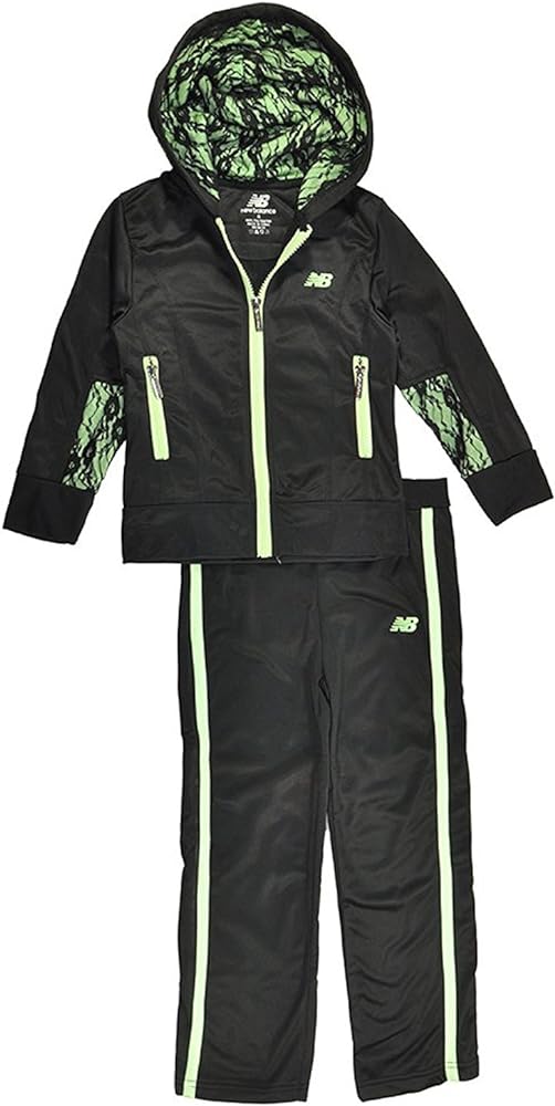 New Balance Little Girls Lace Detailed Hoodie 2pc Track Pant Set