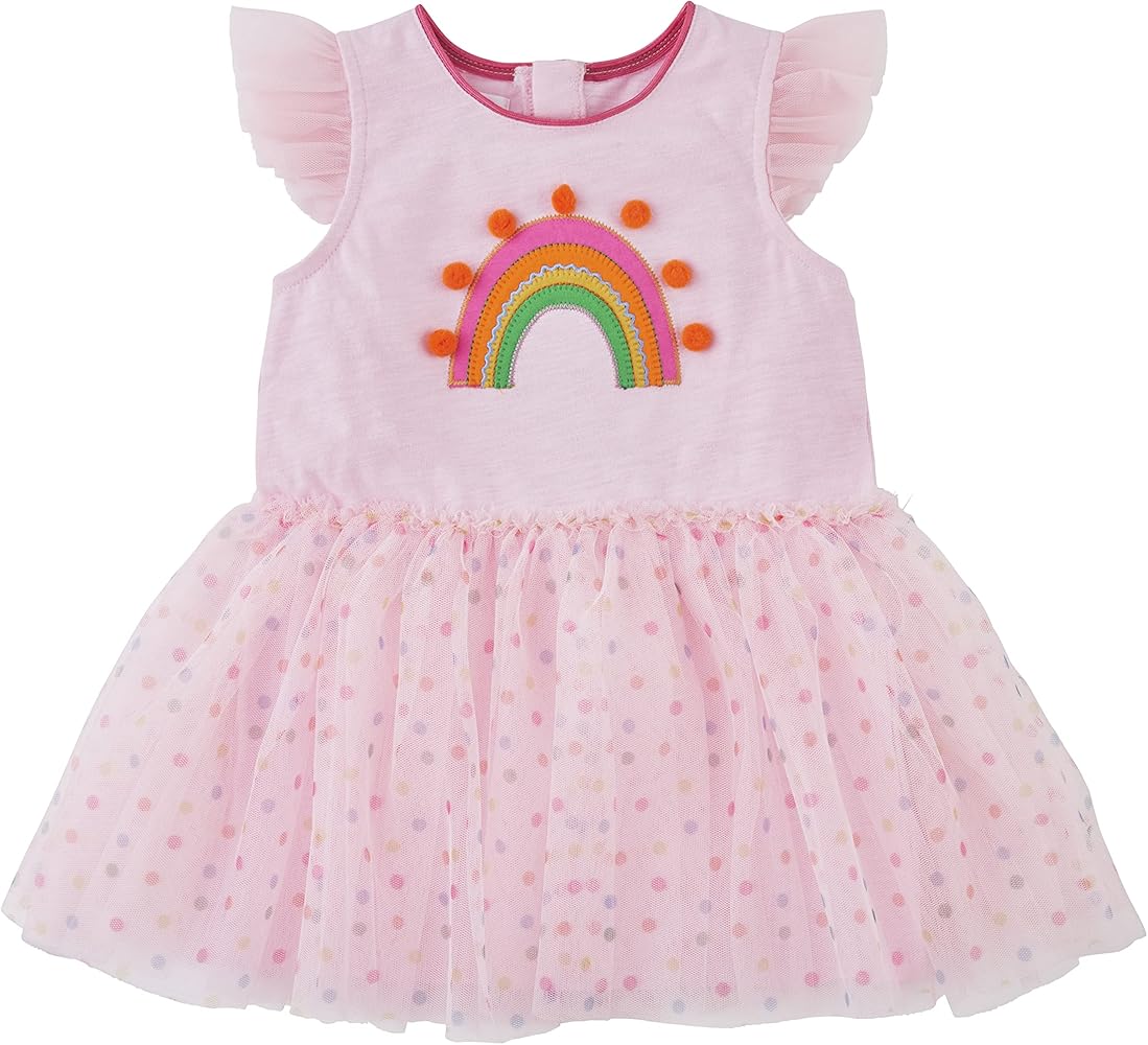 Mud Pie girls Rainbow Mesh Dress, Rainbow, 2-3T US