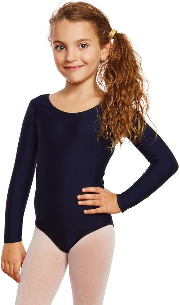 Leveret Girls Leotard Basic Long Sleeve Ballet Dance Leotard (2T-14 Years) Variety of Colors