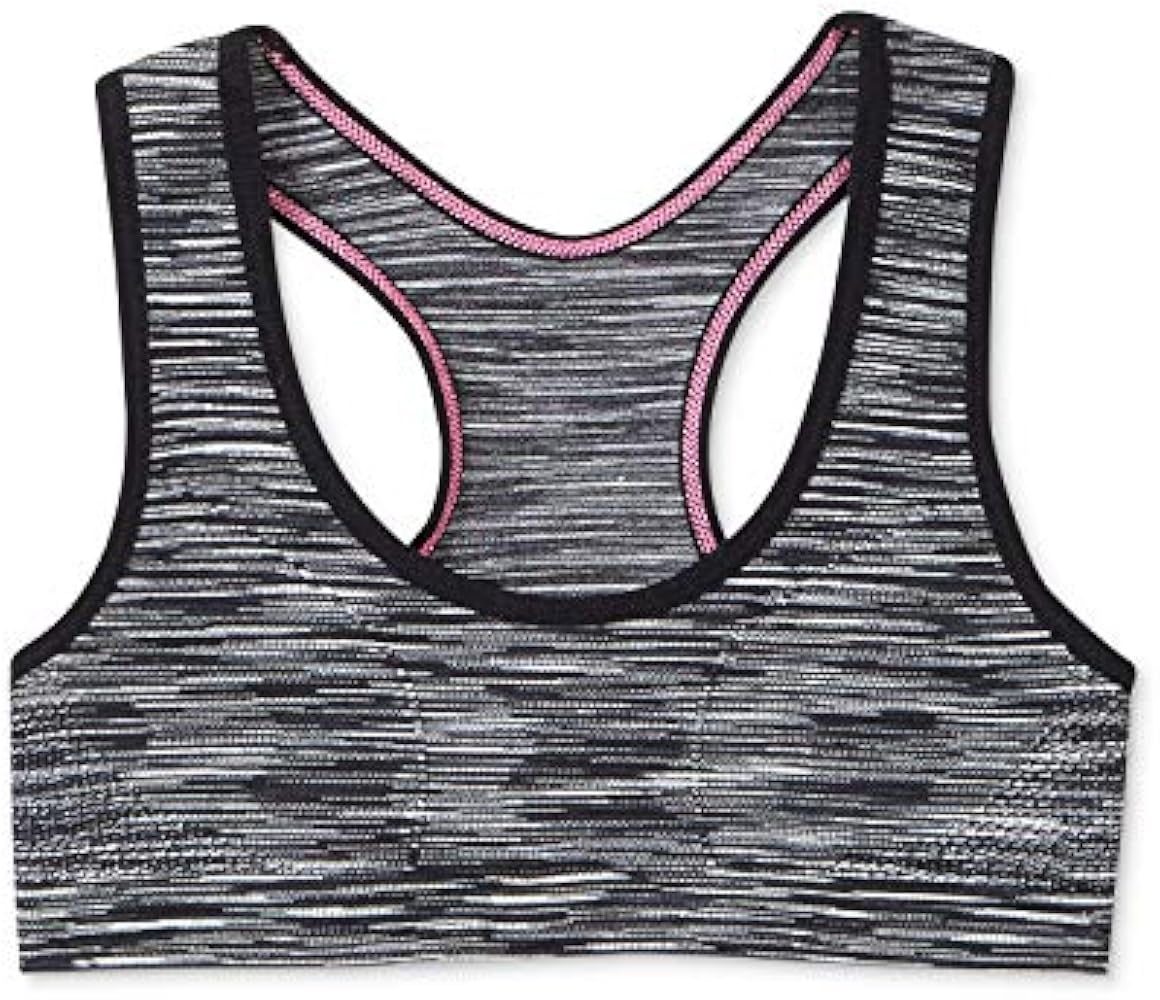 Maidenform Seamless Racerback Sports Bra Little Girls Big Girls Black White Space-Dye MED