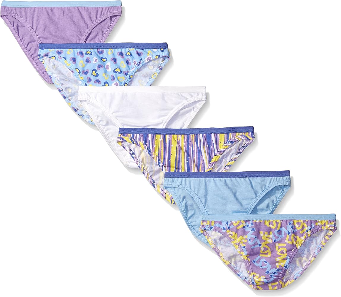 Fruit of the Loom Girls' Big 6pk Assorted Bikini