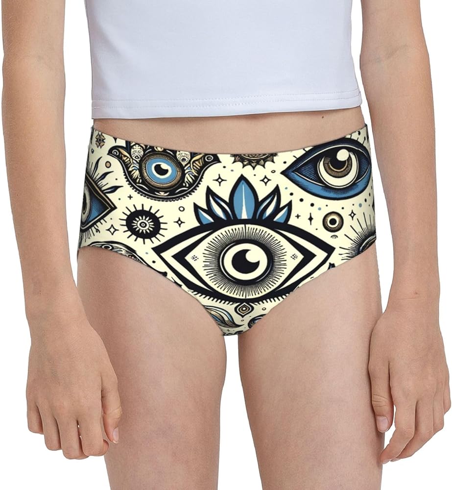 Augenstern Cotton Underwear Lucky-Evil-Eyes Girls'Briefs Soft Underpants