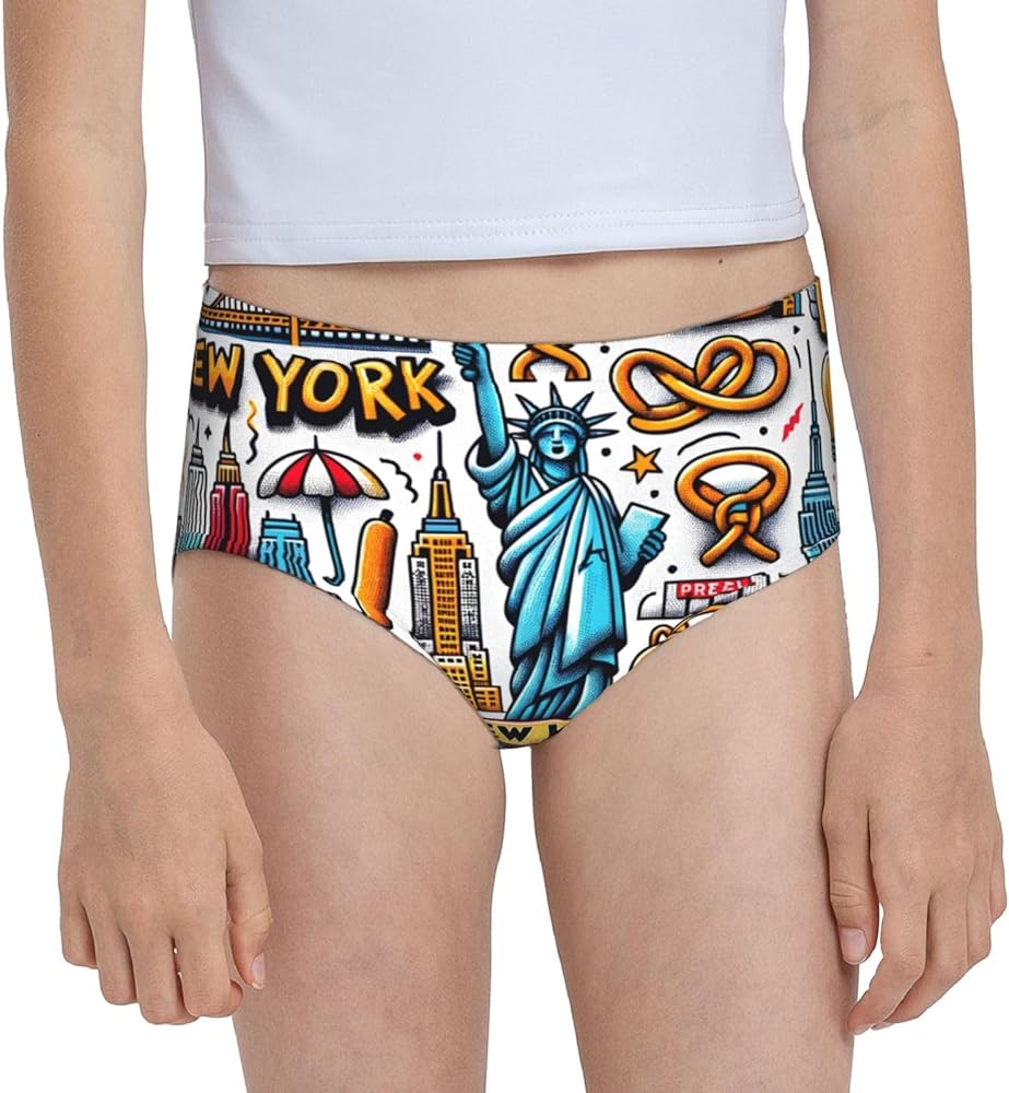 Augenstern Cotton Underwear Usa-New-York-City Girls'Briefs Soft Underpants