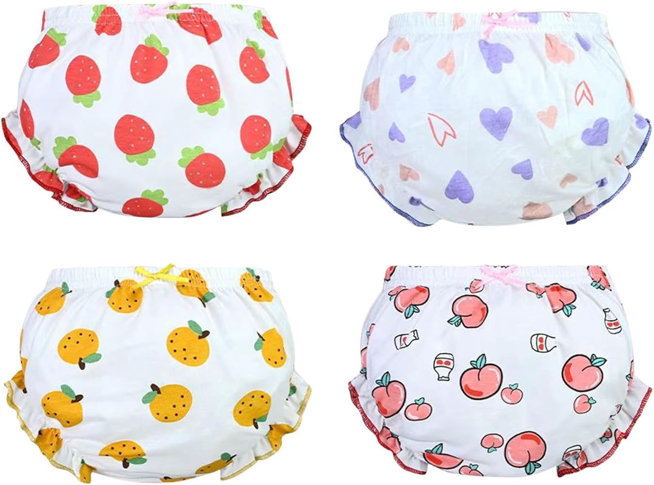 Girls for Toddler Infant Cute Fruit Pattern Underwears Combed Cotton Ruffled Briefs Comfortable Girls Undies