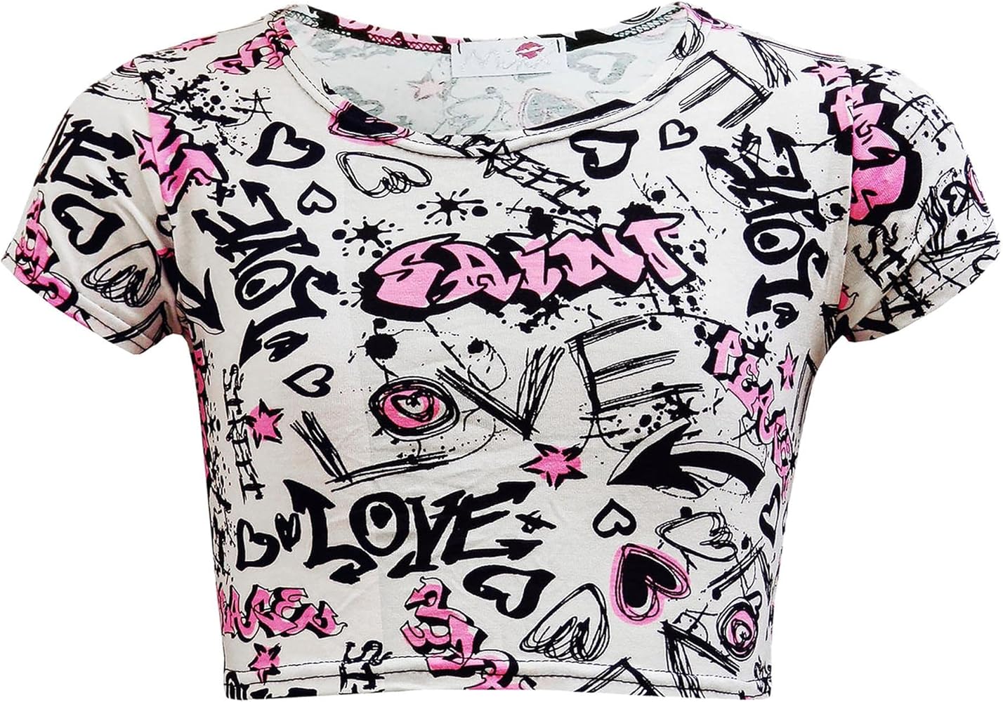 A2Z 4 Kids Girls Love Comic Graffiti Print Legging Skater Midi Dress Crop Top Skirt Age 2-13 Years