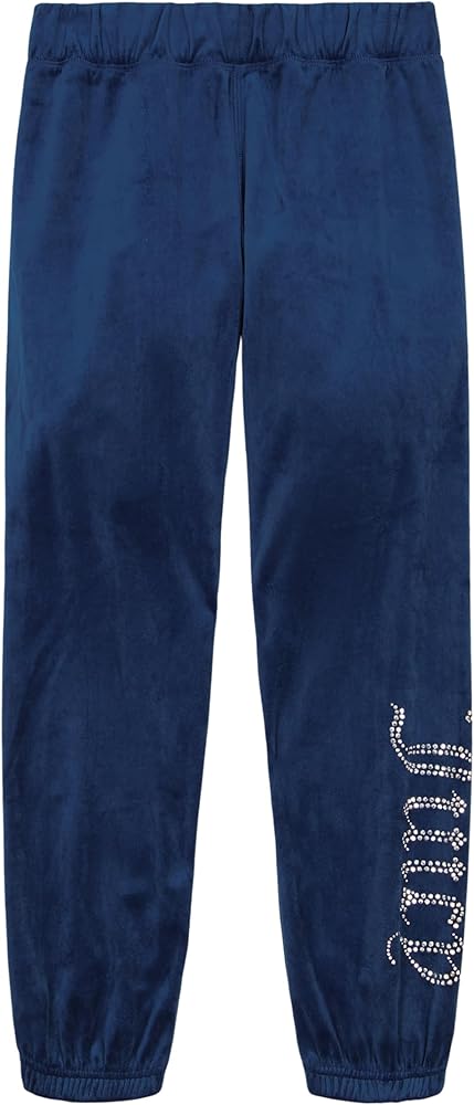 Juicy Couture Girls' Plush Velour Pant and Hoodie Sweatshirt Seperates, Poseidon/Jogger