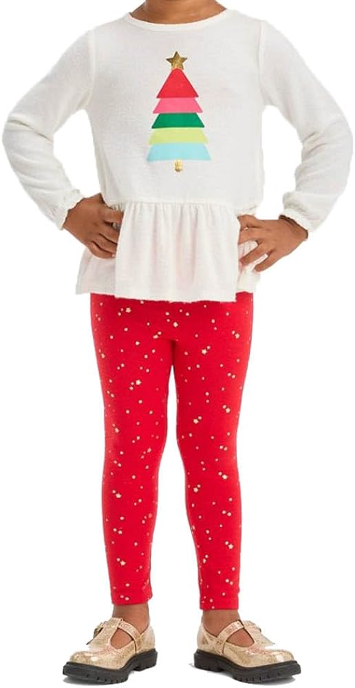 Cat & Jack Toddler Girls' Christmas Holiday Long Sleeve Top & Leggings Set -