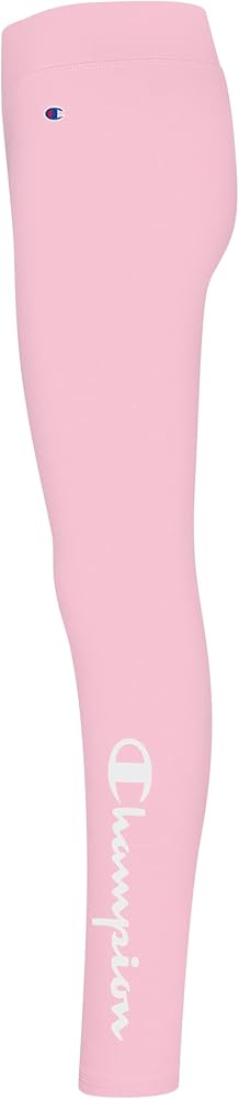 Champion Heritage Girls Performance Legging Stretch Pant | Active Athletic Pant (Signature Light Pink, Large)