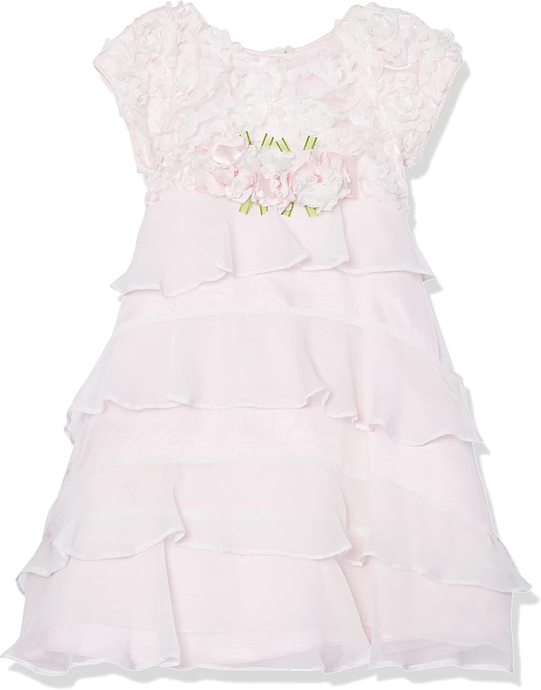 Girl's Cap Sleeve Satin Flower Dress