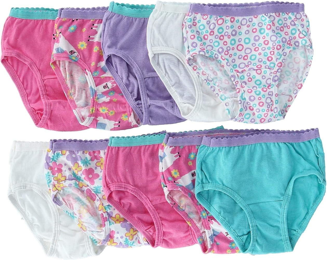 Fruit of the Loom Toddler Girl's Briefs Underwear (10 Pack)