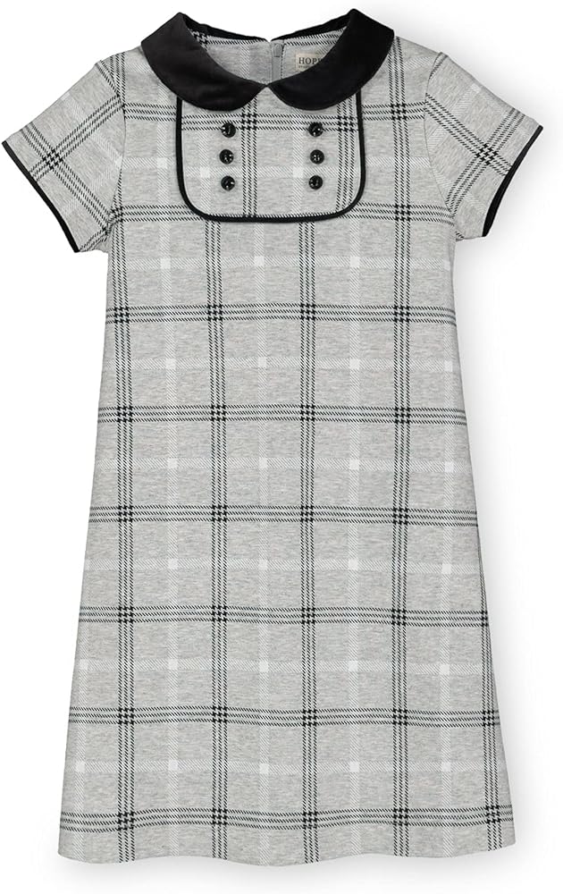 Hope & Henry Girls' Short Sleeve Ponte A-Line Dress