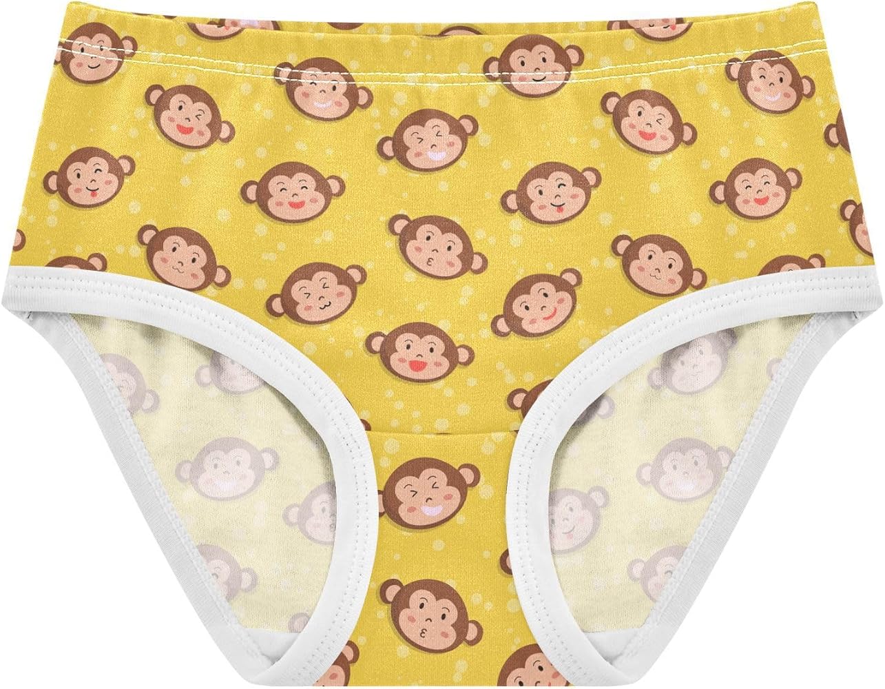 Little Girls' Soft Cotton Underwear Kids Breathable Comfort Cute Monkey Panties Briefs Toddler Undies