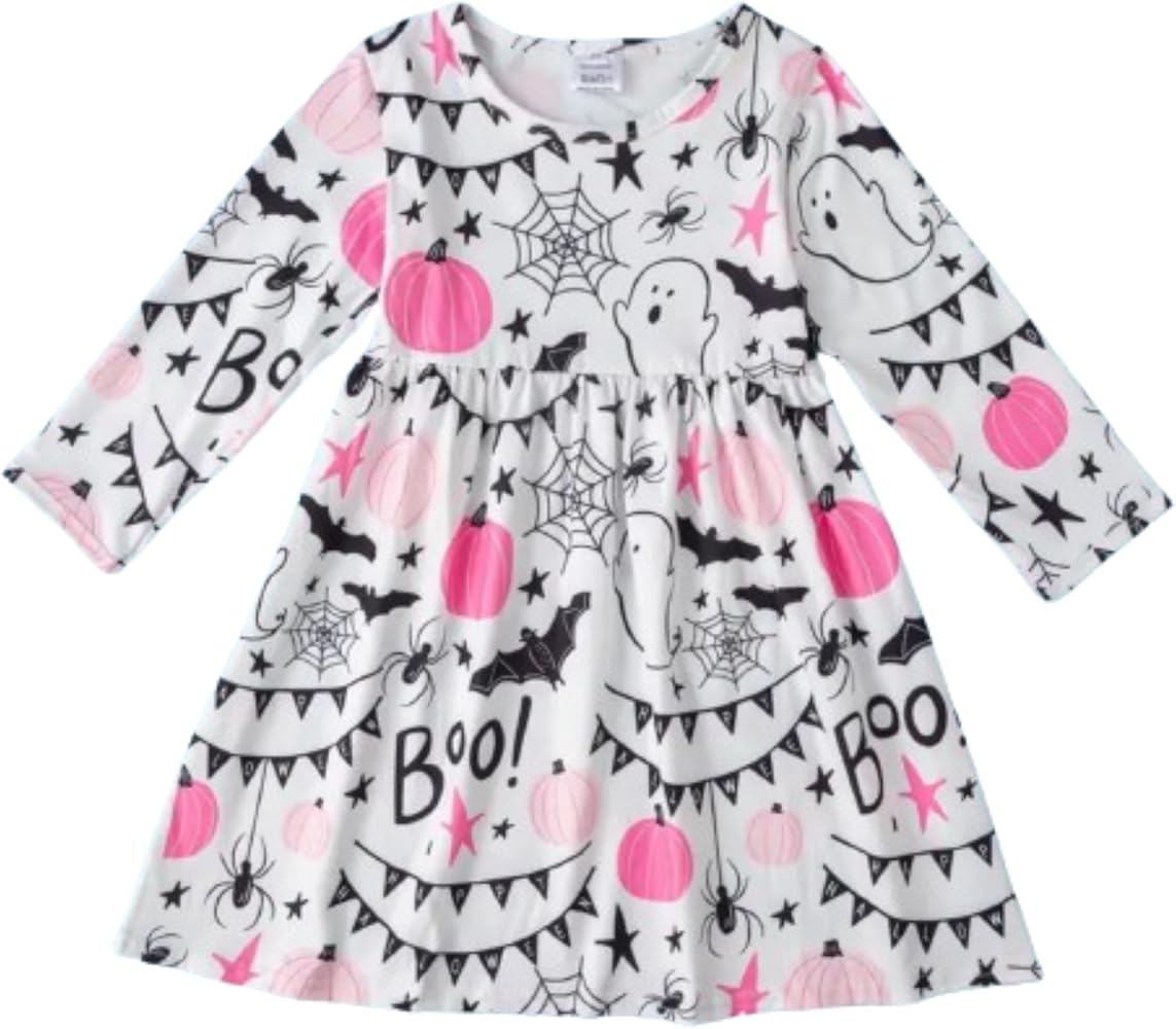 Girls Halloween Dress, Pink/Black/White, Toddler, Youth, Various Sizes