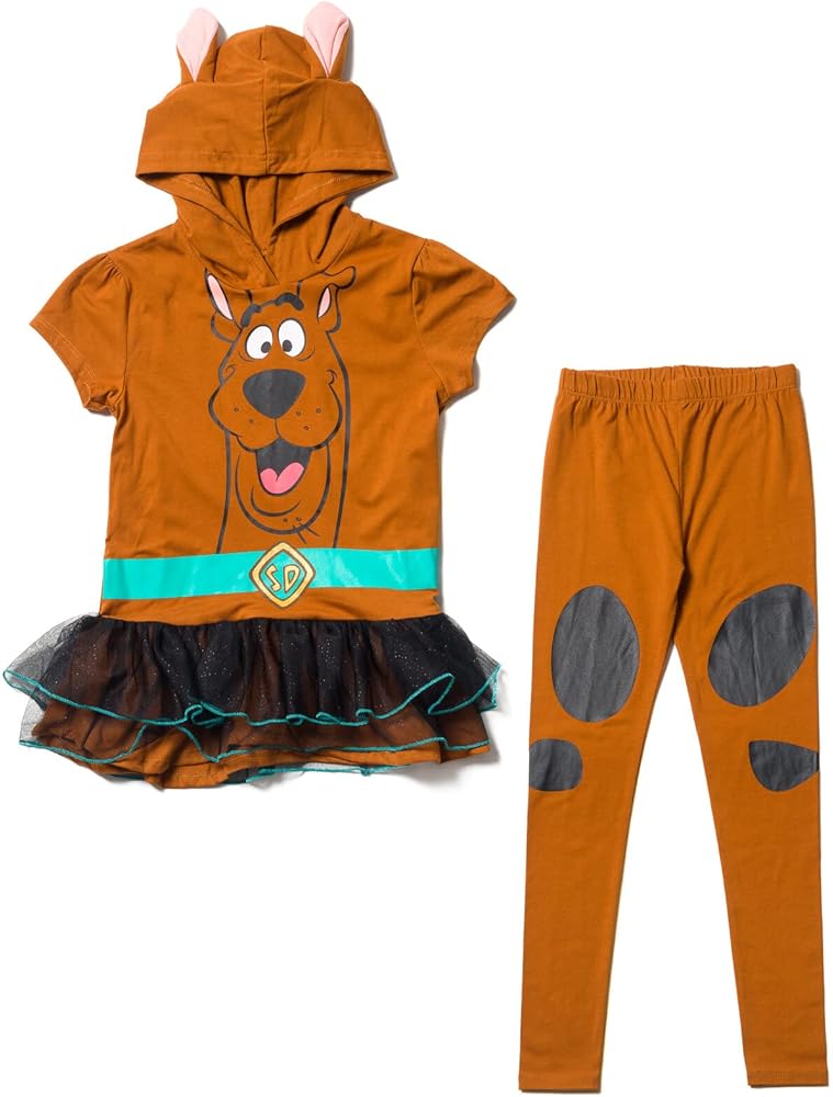 Scooby-Doo Girls Cosplay Graphic T-Shirt Dress Legging Toddler to Big Kid