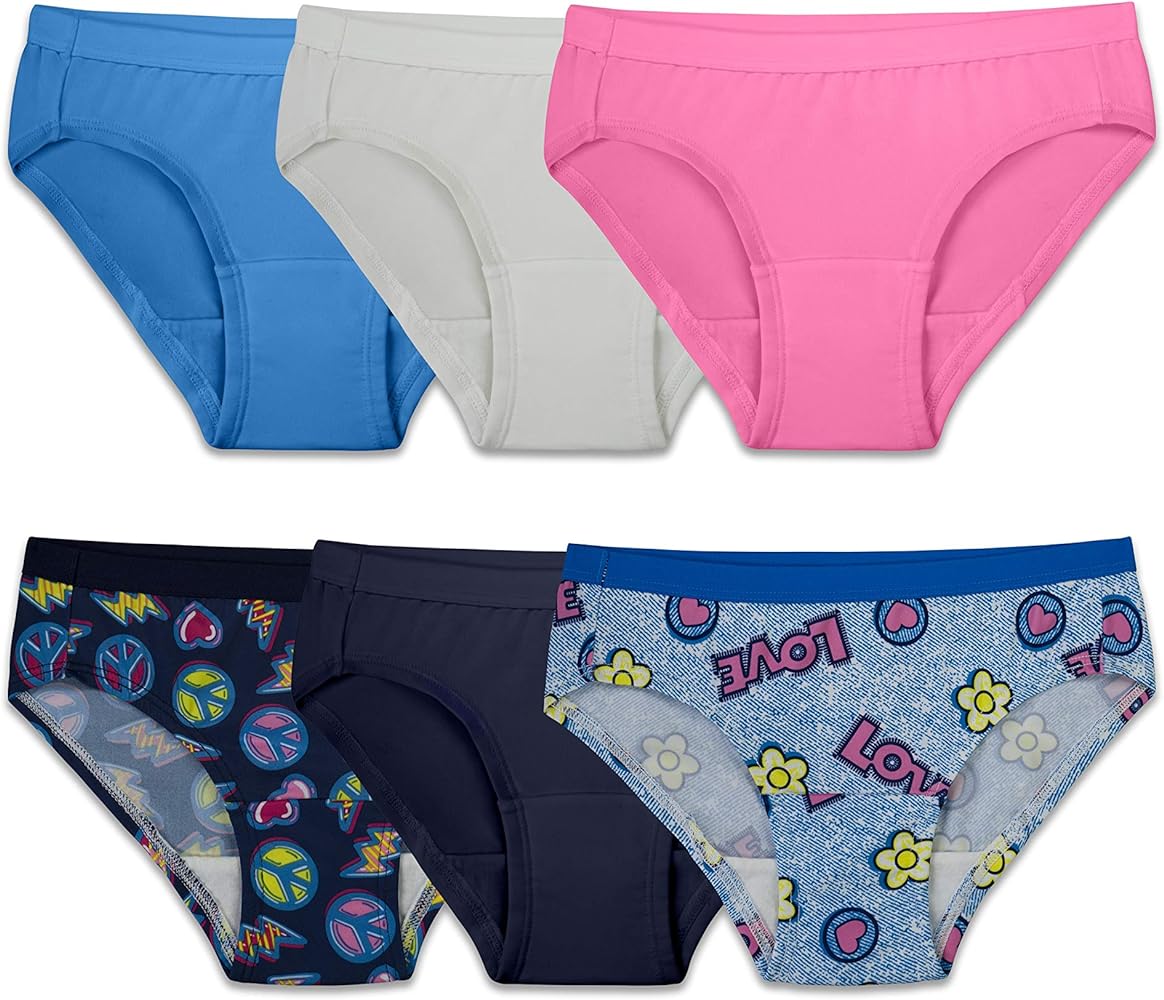 Fruit of the Loom Girls' Microfiber Underwear Multipack