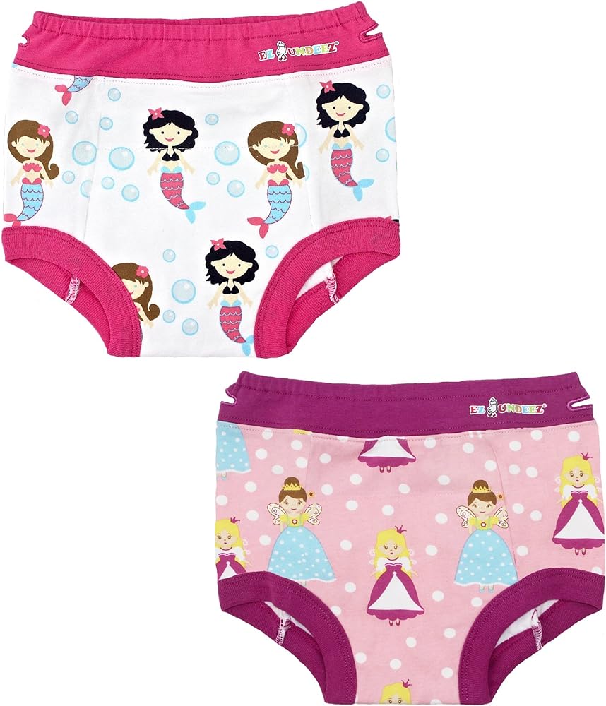 Ez Undeez Toddler Girls Underwear, Padded Potty Training Briefs, Easy Pull Ups