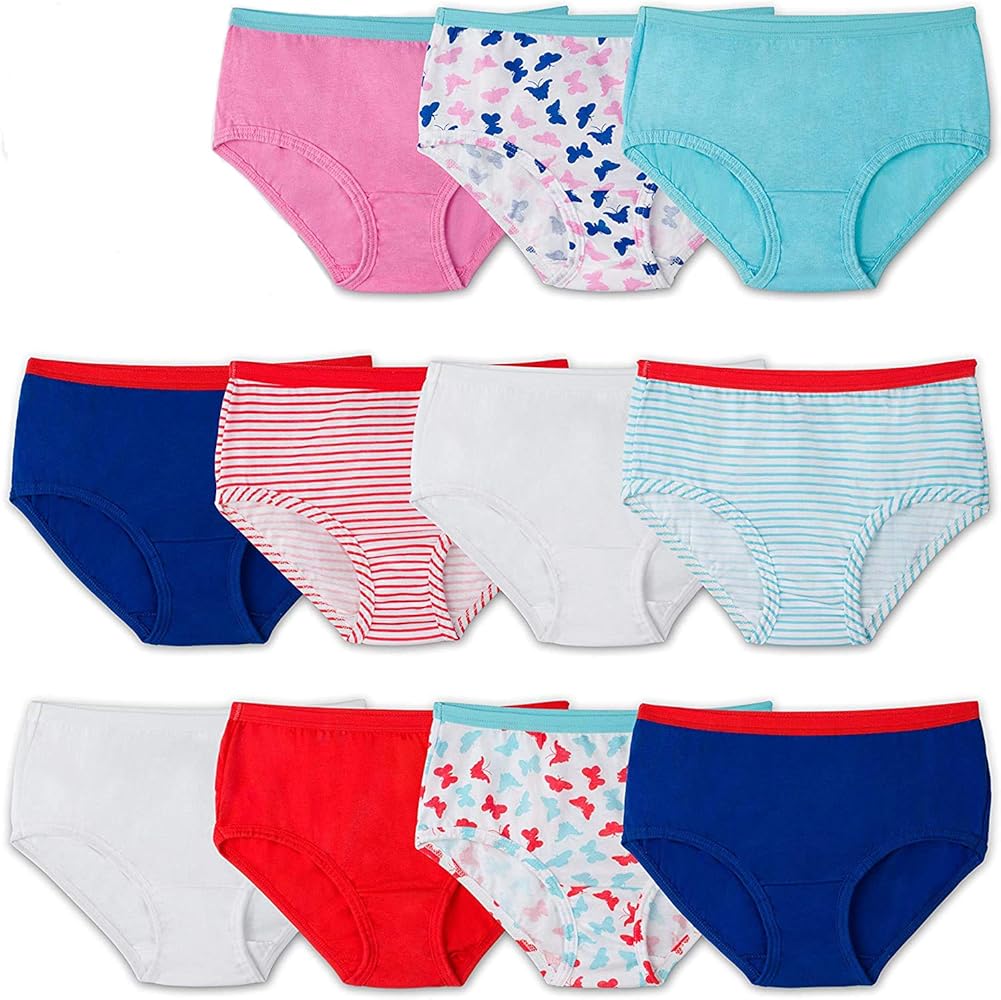 Fruit of the Loom Girls’ Cotton Underwear,Assorted, Multipack (Assorted Cotton Brief 11 Pk