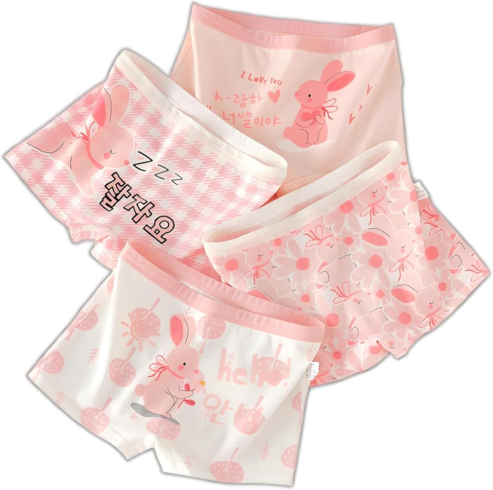 Girls Soft Cotton Hipster with 4 Packs Baby Panties Assorted Briefs(X-4XL)