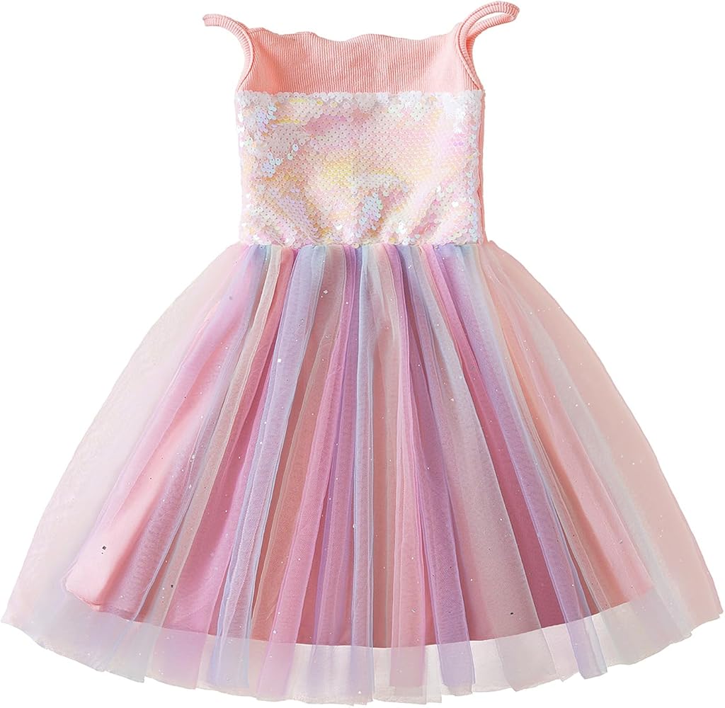 Nileafes Toddler Girl Tulle Dress Girls Tutu Princess Casual Dresses