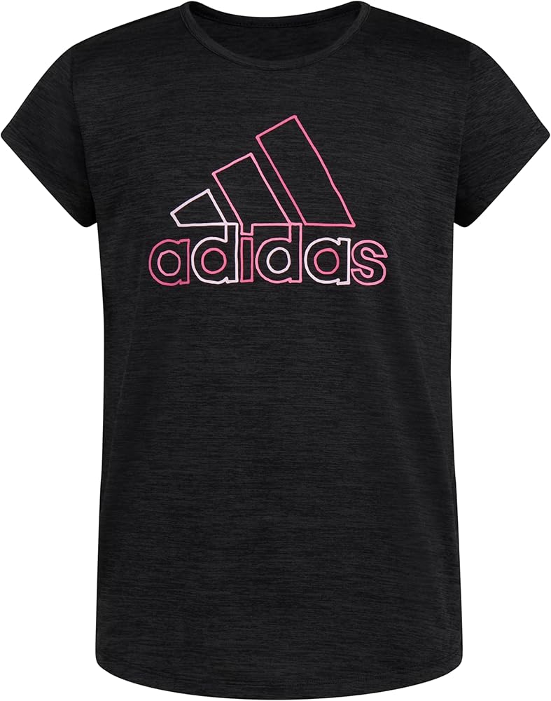 adidas Girls' Short Sleeve Aeroready Poly Scoop Neck Tee T-shirt