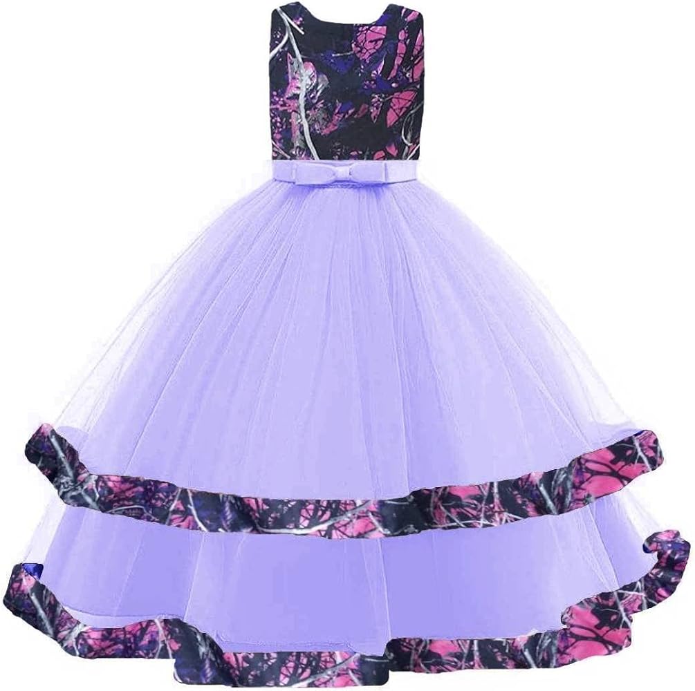 DINGZANCAMO Snowfall Camo and Tulle Little Quince Dresses Flower Girl Dress 2024