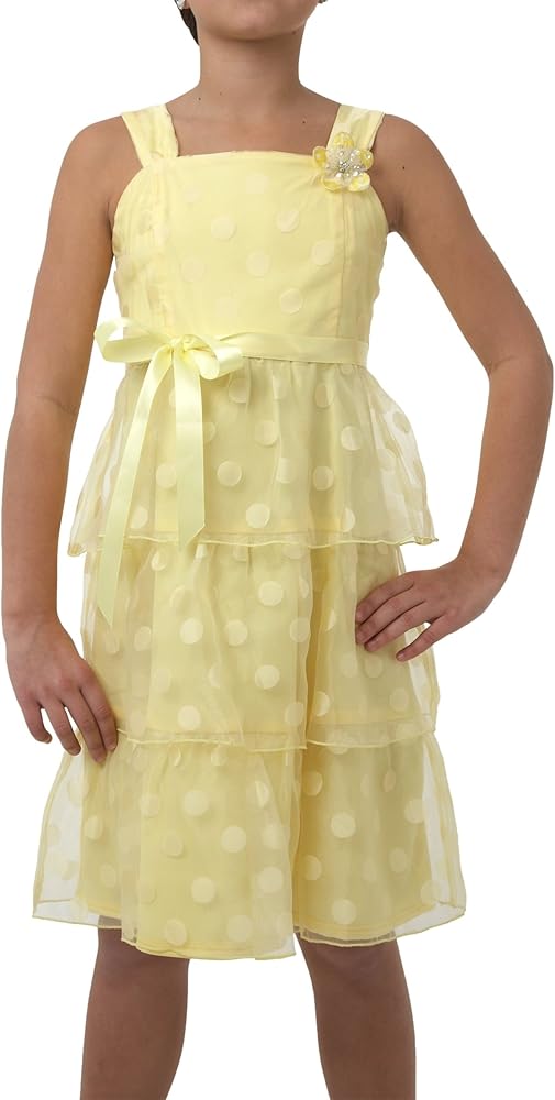 Amy Byer Big Girls' Triple Ruffle, Ribbon Bow Sash Dress