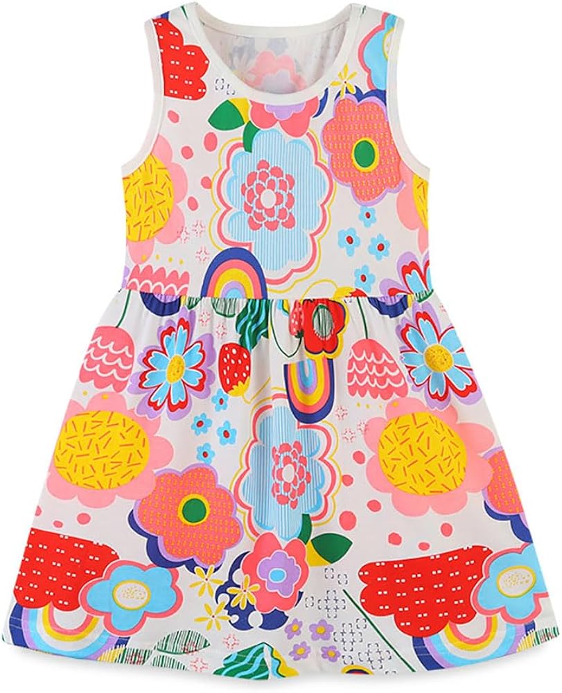 Girls Dresses Girls Short Sleeve Dresses Summer Casual Cotton Dresses Basic Playwear Sun Dresses Kid Dresses-57