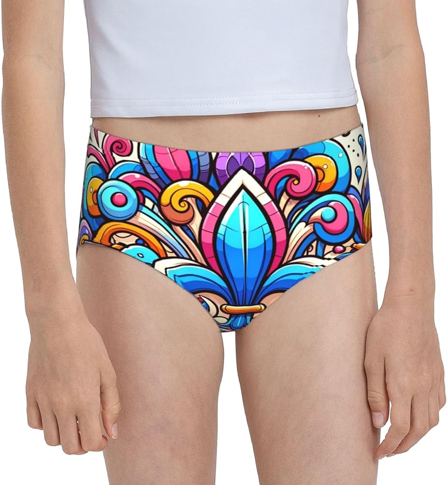 Augenstern Cotton Underwear Fleur-De-Lis-Colorful Girls'Briefs Soft Underpants