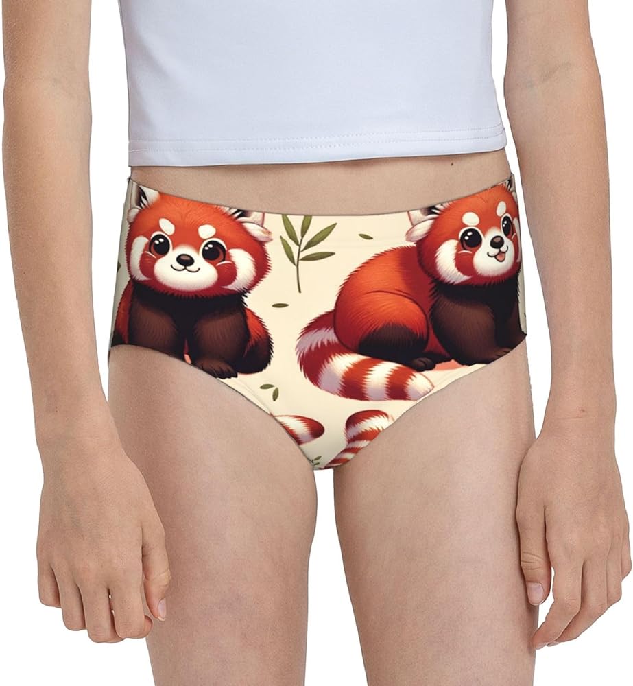 Augenstern Cotton Underwear Cute-Raccoon-Cat-Red-Panda Girls'Briefs Soft Underpants