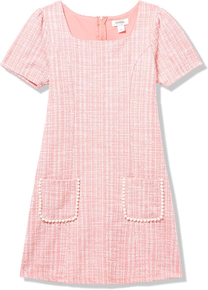 Speechless Girls' Short Sleeve Knit Boucle Dress