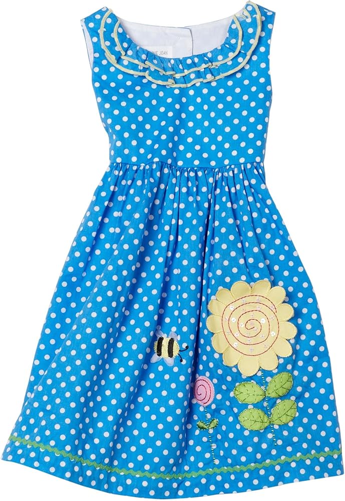 Bonnie Jean Little Girls' Appliques On Dot Sundress