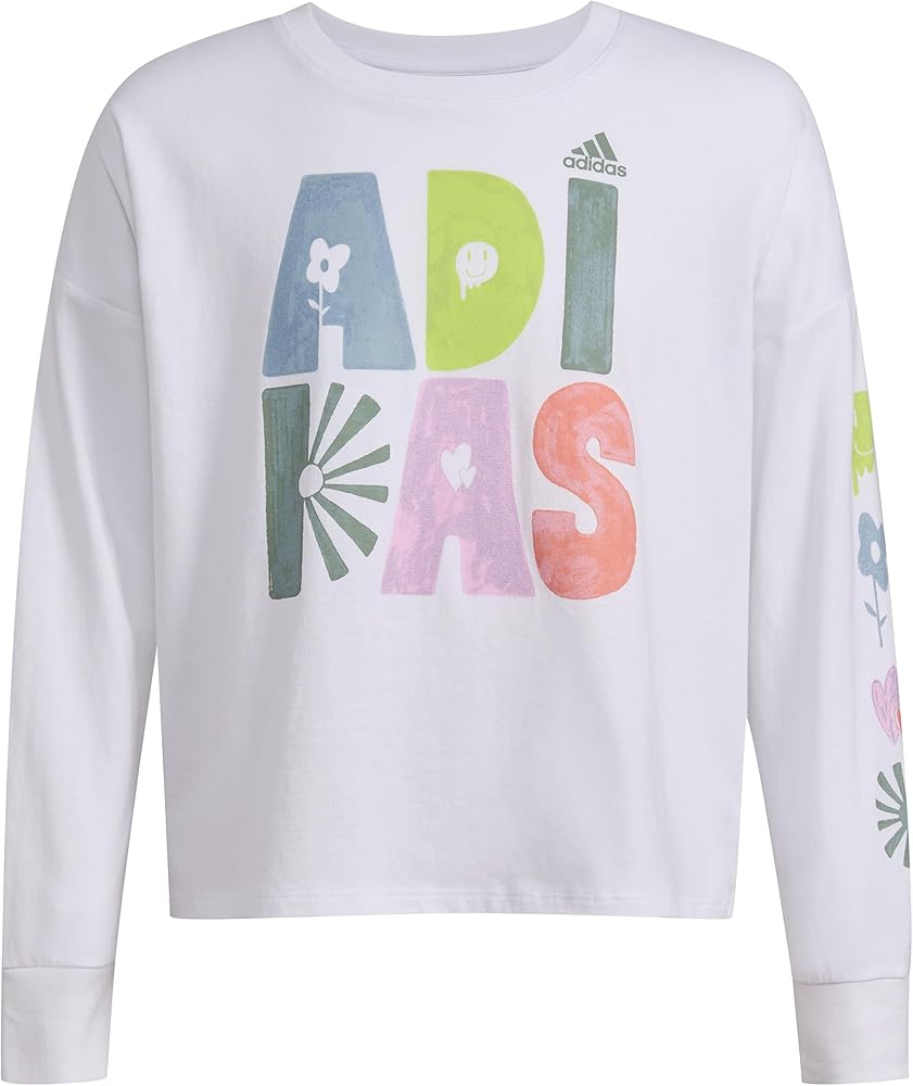 adidas Girls' Long Sleeve Waist Crew Tee T-Shirt