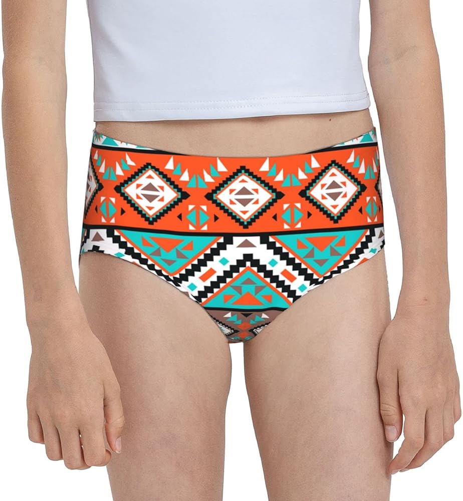 Augenstern Cotton Underwear Colorful-Navajo-Pattern-Aztec Girls'Briefs Soft Underpants