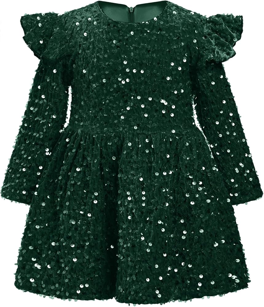 AWIBMK Toddler Girls Christmas Velvet Dress for Kids Tulle Velvet Princess Vintage Evening Dresses Fall Winter Outfits