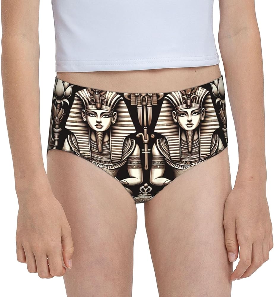 Augenstern Cotton Underwear Vintage-Lotus-Ankh-Egypt Girls'Briefs Soft Underpants