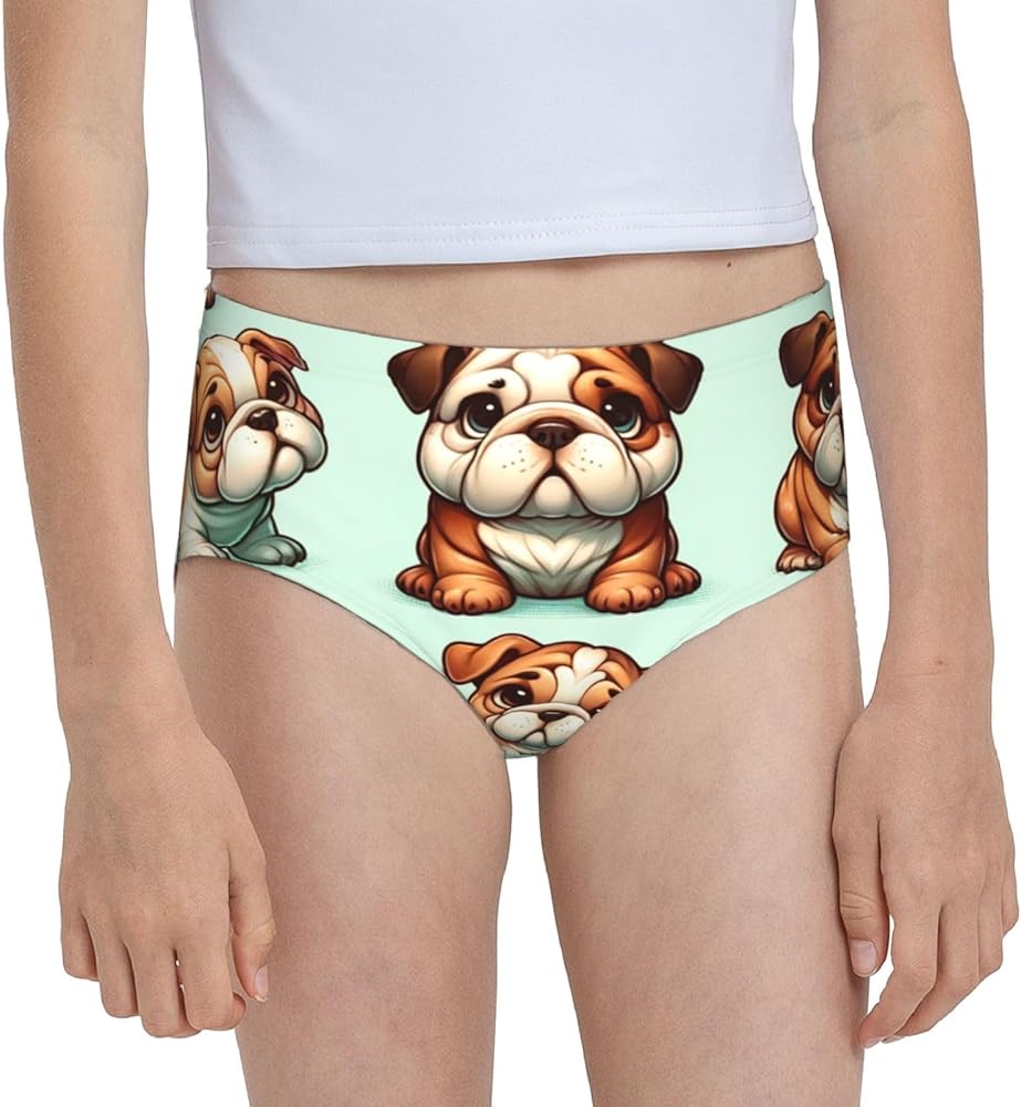 Augenstern Cotton Underwear Cute-Bulldog Girls'Briefs Soft Underpants