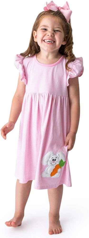 Girl's Applique Easter Bunny Dress