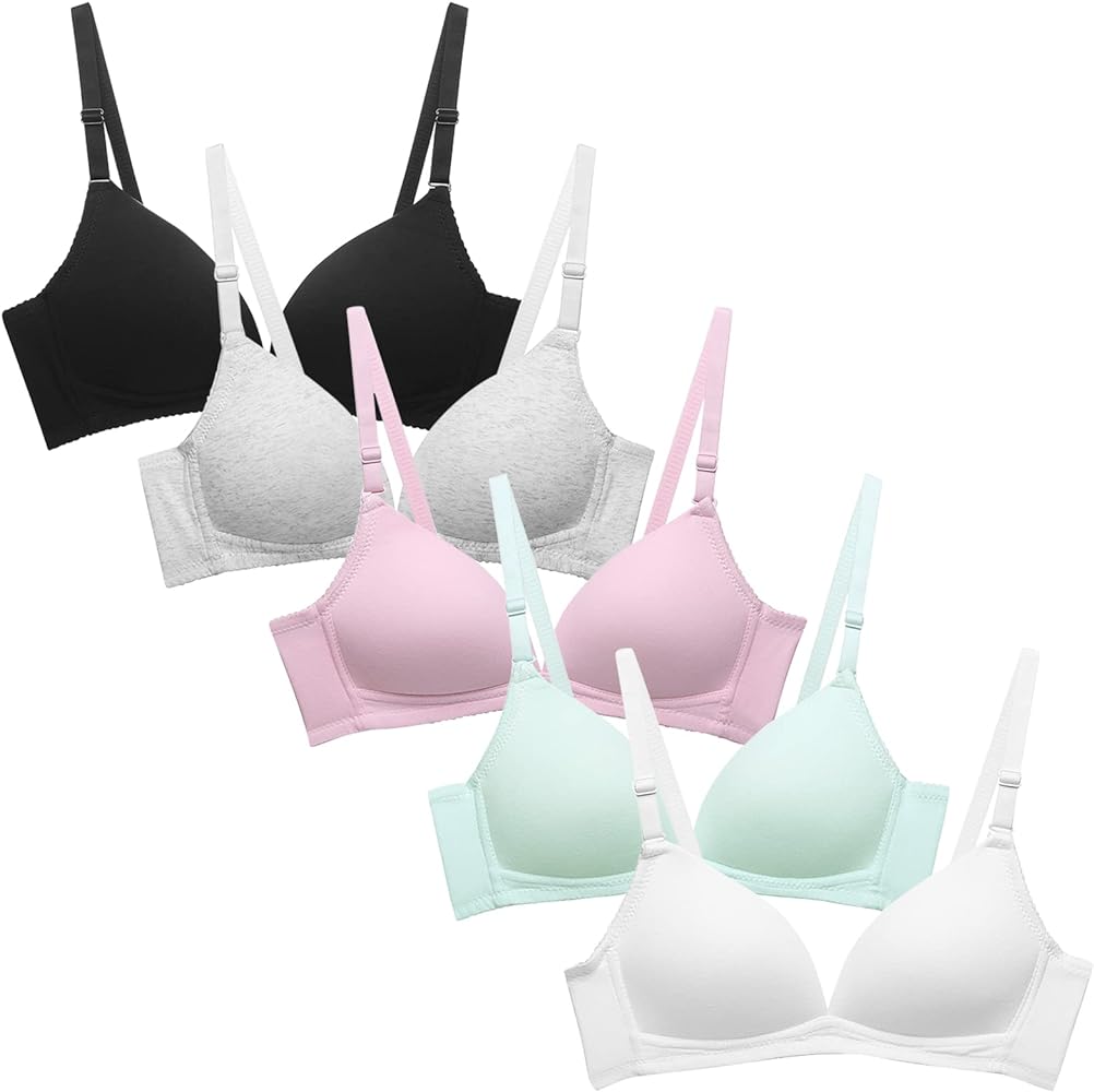 Happy Cherry Girls Training Bras Wireless Lightly Padded Teens Cotton Comfort Seamless Sports Bras