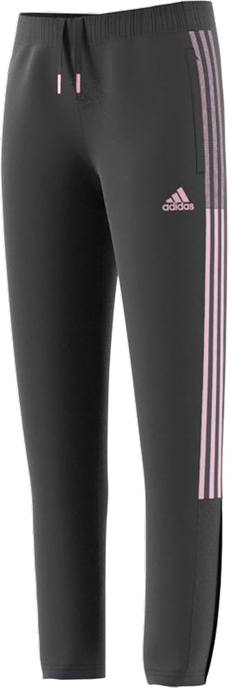 adidas Girls' Tiro Track Pants, Grey Six/Clear Pink, Medium