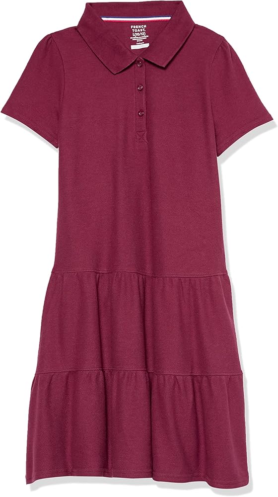 French Toast Girls' Short Sleeve Ruffle Pique Polo Dress