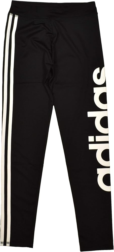 Adidas Kids Girls' Performance Tight Three Stripe Leggings - XS - Black/White Text