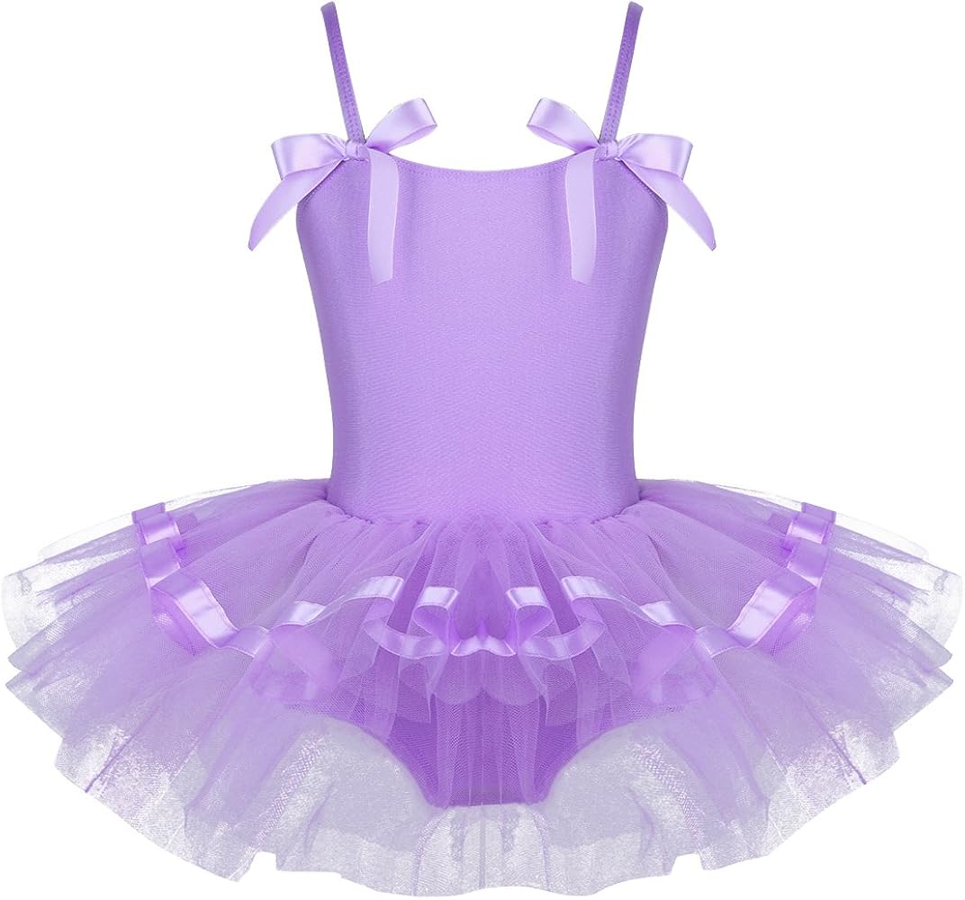 Girls Tulle Ballet Dance Leotard Tutu Skirt Tiered Princess Dress