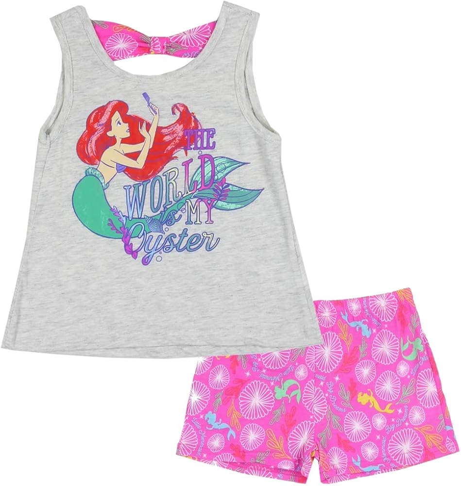 The Little Mermaid Disney Princess Little Girls' Ariel Bow-back Top and Shorts Set