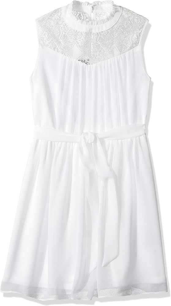 Amy Byer Girls' Big High Collar Fit and Flare Dress