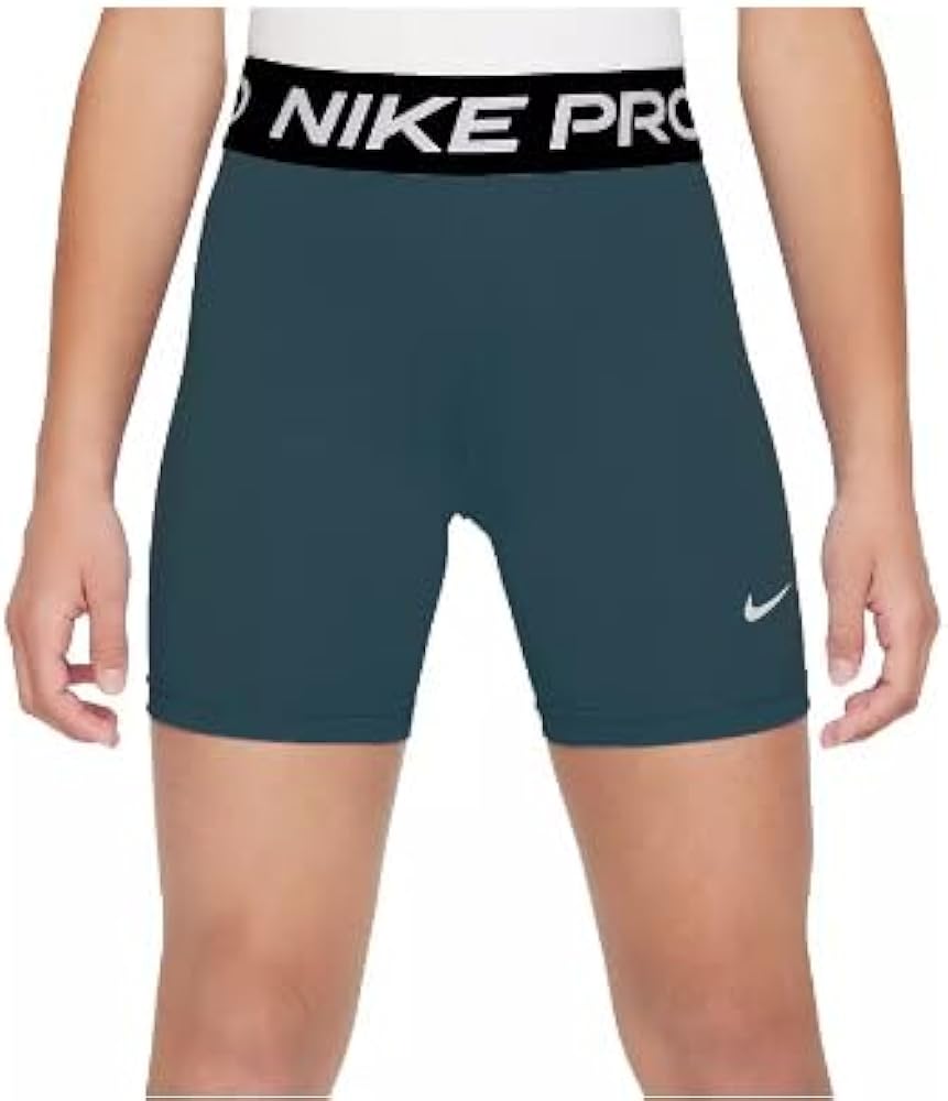 Nike Kids Girl's Pro Boyshorts (Little Kids/Big Kids) (as1, Alpha, s, Regular, White/Black)