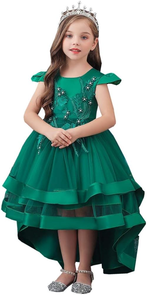 MYRISAM Girls Princess Pageant High Low Tulle Dress Bridesmaid Wedding Prom Birthday Communion Party Dance Ball Gowns