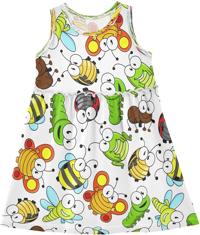 Insects Bees Girls Dress Butterflies Caterpillars Ladybugs Kids Toddler Casual Dresses Summer Dresses 2T